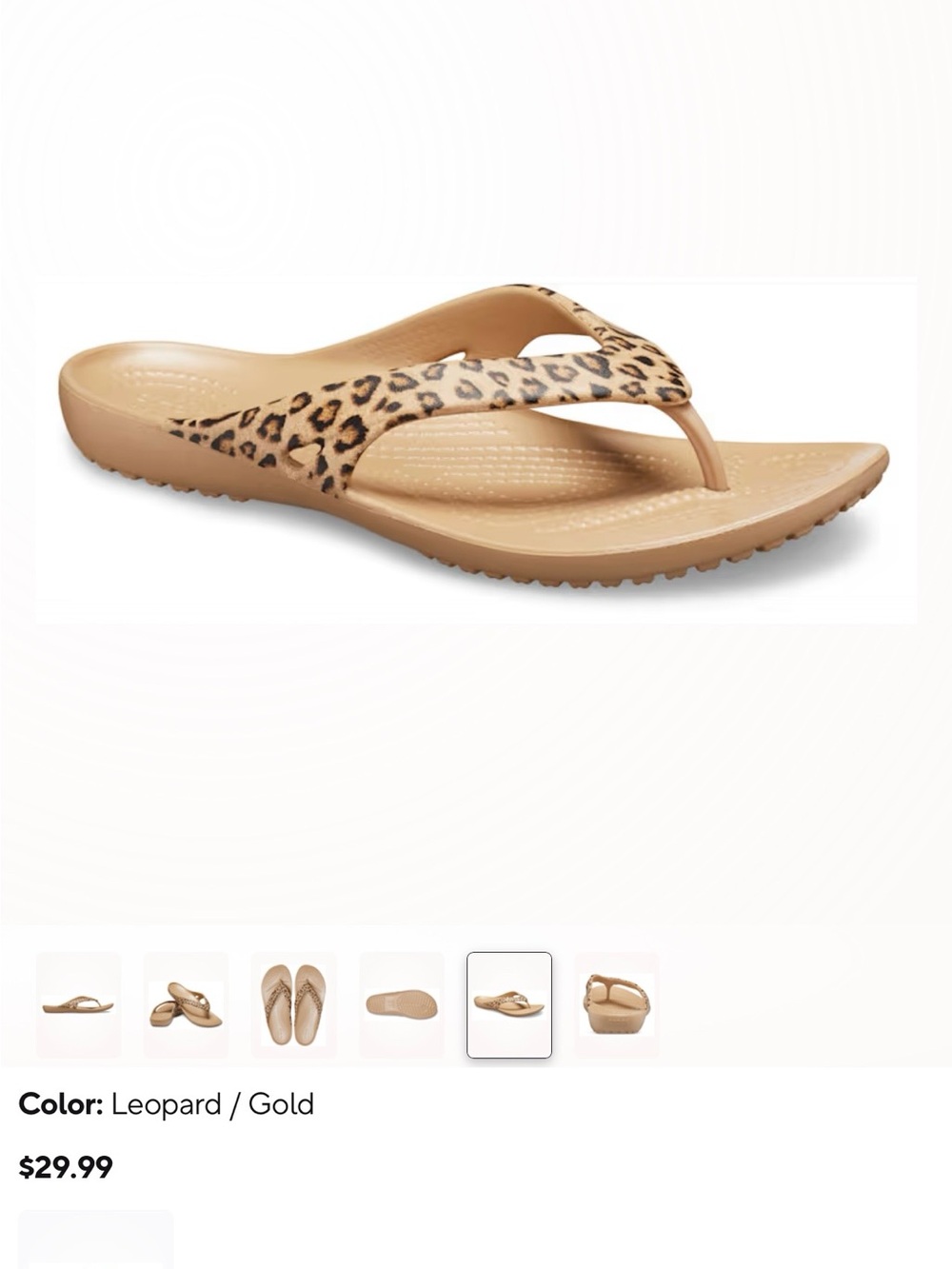 CROCS Kadee II Leopard Flip in Tan and Black - Picture 3 of 10